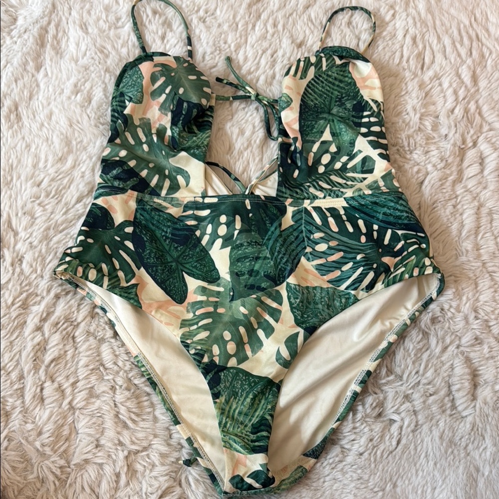 Pacsun L.A Hearts Tropical Leaf Print Swimsuit